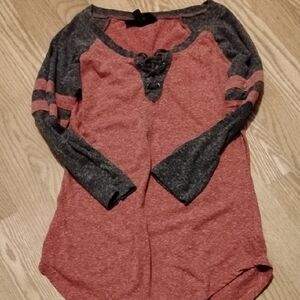 Stylish Two-Tone Lace-Up Top